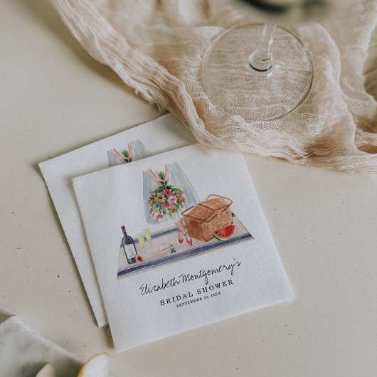 ワイエレガントン試飲 |ピクニックブライダルシャワー スタンダードカクテルナプキン