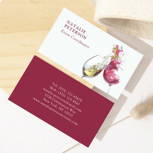 ワイエレガントン赤と白ダンスイベントコーディネーター 名刺