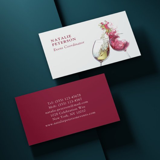 ワイエレガントン赤と白ダンスイベントコーディネーター 名刺