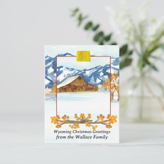 ワイオミンクリスマスグリーツファームハウスカスタム シーズンポストカード (スタンド正面)