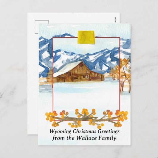ワイオミンクリスマスグリーツファームハウスカスタム シーズンポストカード (正面/裏面)