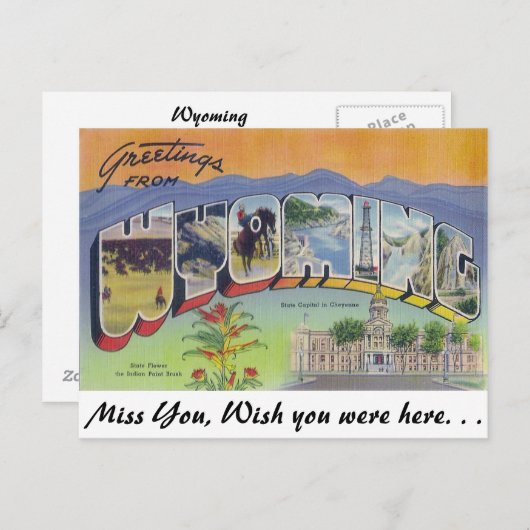 ワイオミングからの挨拶 ポストカード (正面/裏面)