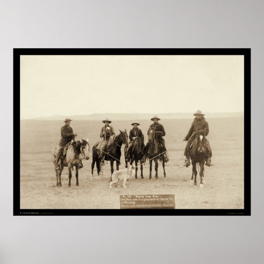 ワイオミングで灰色の狼をローピング1887 ポスター (正面)