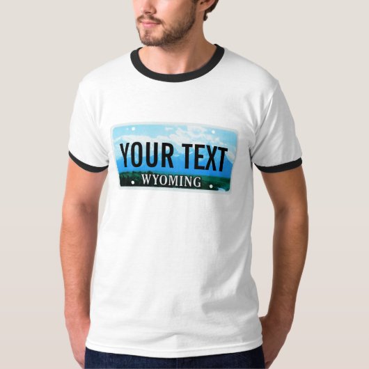 ワイオミングのナンバープレート Tシャツ (正面)