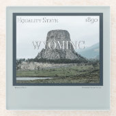ワイオミングのポスター ガラスコースター (正面)