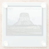 ワイオミングのポスター ガラスコースター (裏面)