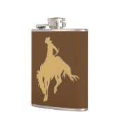 ワイオミングの強く反対する馬の金ゴールド フラスク (左)