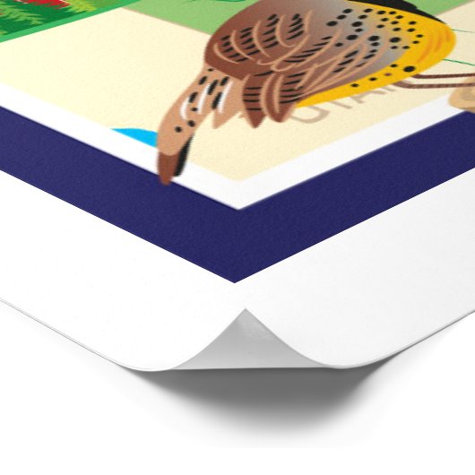 ワイオミングの漫画の地図 ポスター (角)