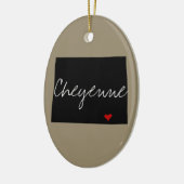 ワイオミングの町 セラミックオーナメント (左)