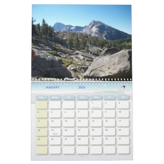 ワイオミングの風の川山は鳴りました カレンダー (1月 2026)