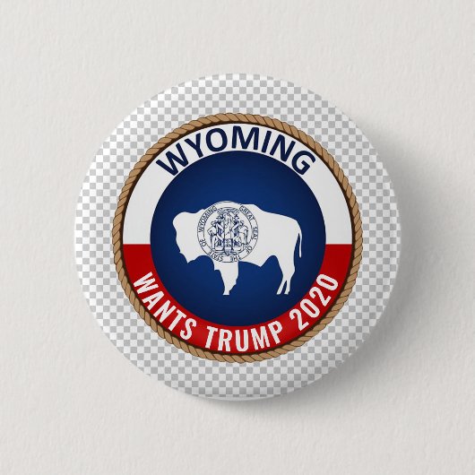 ワイオミングはトランプ2020を望んでいる 缶バッジ (正面)
