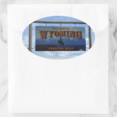 ワイオミングへようこそ 楕円形シール (バッグ)