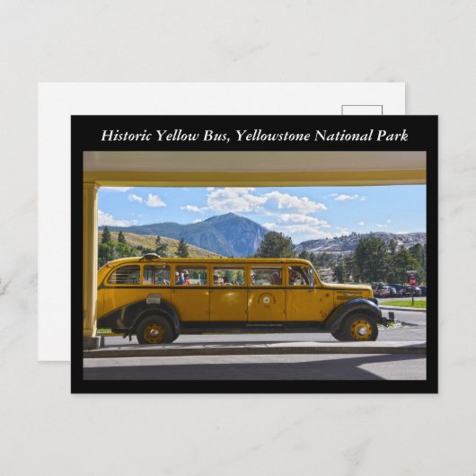 ワイオミングイエローストーン国立公園イエローバス ポストカード (正面/裏面)