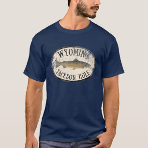 ワイオミングジャクソンホールトラウトフィッシュフライフィッシングビ Tシャツ