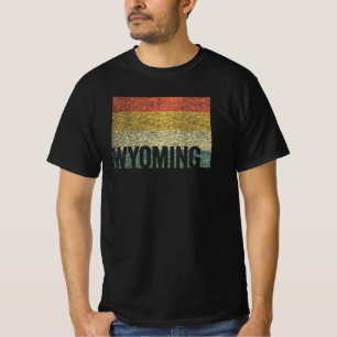 ワイオミングヴィンテージレトロサンセット動揺してマップ Tシャツ