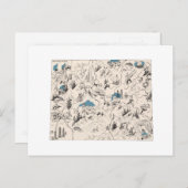 ワイオミングヴィンテージ写真マップアンティーク州グラフ ポストカード (正面/裏面)