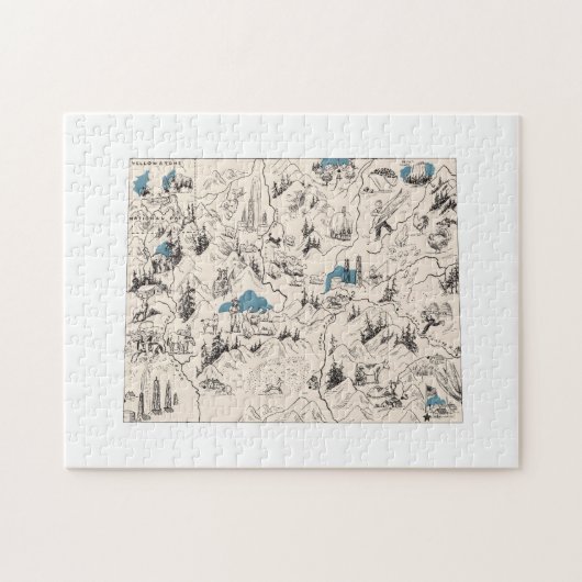 ワイオミングヴィンテージ写真マップ ジグソーパズル (横)