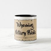 ワイオミング公証書上巻き羽毛羽クイル ツートーンマグカップ (中央)