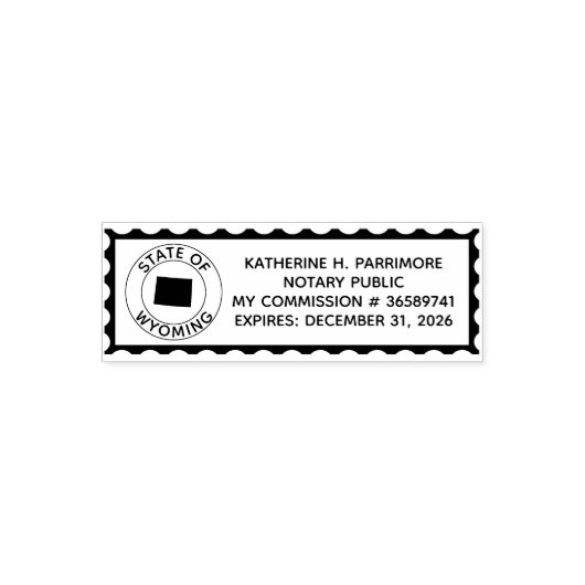 ワイオミング公証書自墨付きゴム印 セルフインキングスタンプ (デザイン)