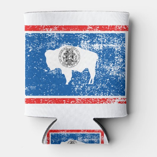 ワイオミング国旗のヴィンテージ 缶クーラー (正面)