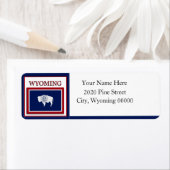 ワイオミング国旗の差出人住所ラベル ラベル (インサイチュ)