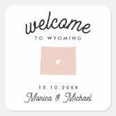 ワイオミング宛先ウェディング任意の色 スクエアシール (正面)
