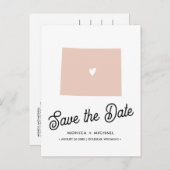 ワイオミング宛先ウェディング任意の色 案内ポストカード (正面/裏面)