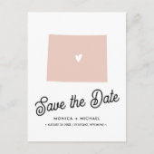 ワイオミング宛先ウェディング任意の色 案内ポストカード (正面)