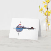 ワイオミング山脈とコンパス カード (黄色い花)