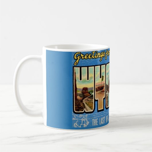 ワイオミング州のご挨拶 ポストカード コーヒーマグカップ (左)