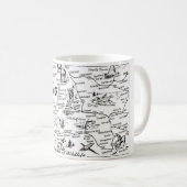 ワイオミング州のヴィンテージ地図マグ コーヒーマグカップ (正面右)