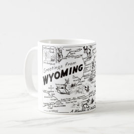 ワイオミング州のヴィンテージ地図マグ コーヒーマグカップ