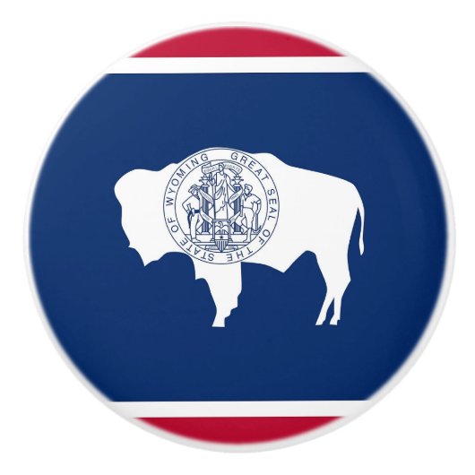 ワイオミング州の旗とセラミックノブの引っ張り セラミックノブ (正面)