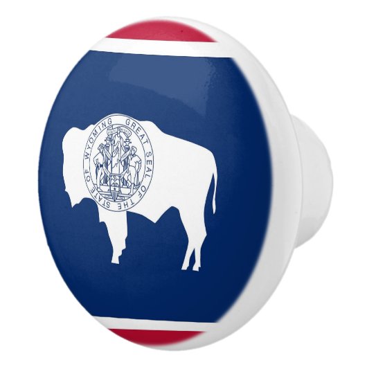 ワイオミング州の旗とセラミックノブの引っ張り セラミックノブ (右)
