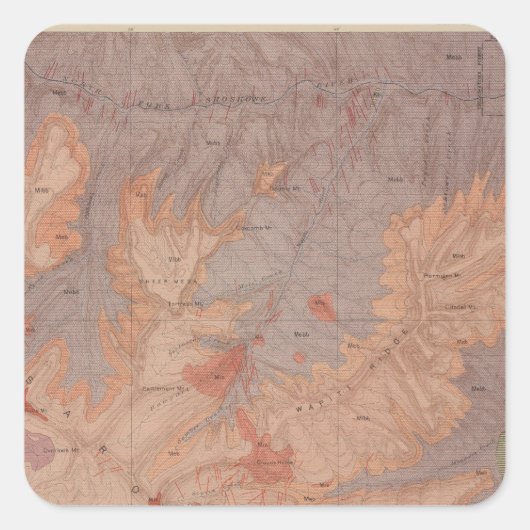 ワイオミング州イエローストーン国務部の地質図2 スクエアシール (正面)