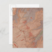 ワイオミング州イエローストーン国務部の地質図2 ポストカード (正面/裏面)