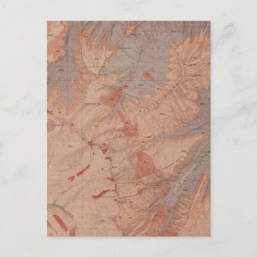 ワイオミング州イエローストーン国務部の地質図2 ポストカード (正面)