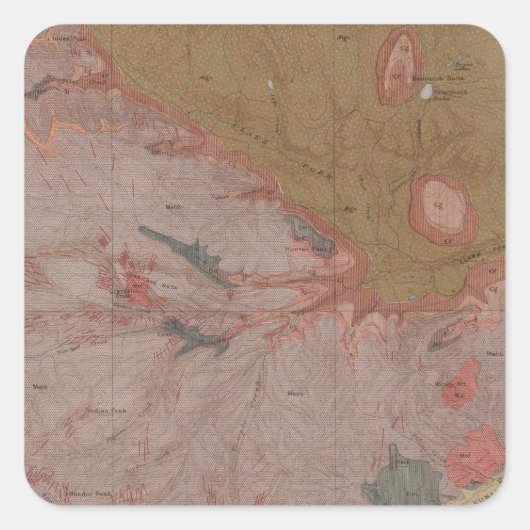 ワイオミング州イエローストーン国務部の地質図3 スクエアシール (正面)