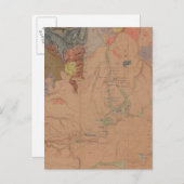 ワイオミング州イエローストーン国務部の地質図 ポストカード (正面/裏面)