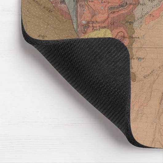 ワイオミング州イエローストーン国務部の地質図 マウスパッド (コーナー)