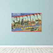 ワイオミング州シェリダン – 大きな文字のシーン キャンバスプリント (インサイチュ (ウッドフロア))