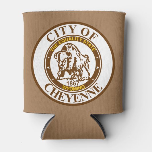 ワイオミング州シャイエンヌの封印 缶クーラー (正面)
