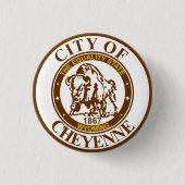 ワイオミング州シャイエンヌの封印 缶バッジ (正面)