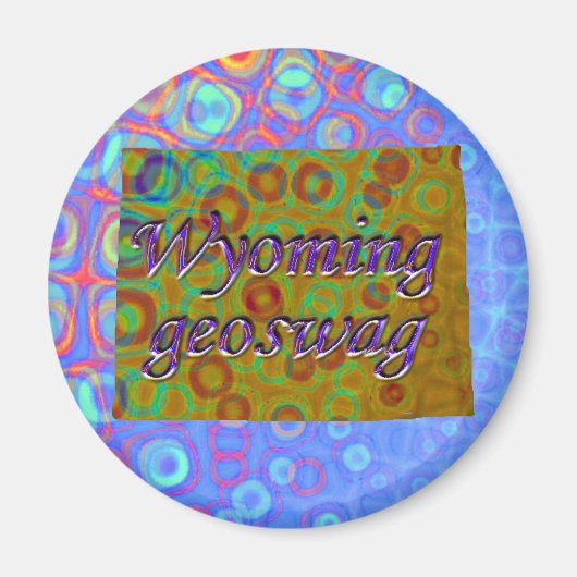ワイオミング州ジオキャッシュ供給マグネットジオスワグ マグネット (正面)