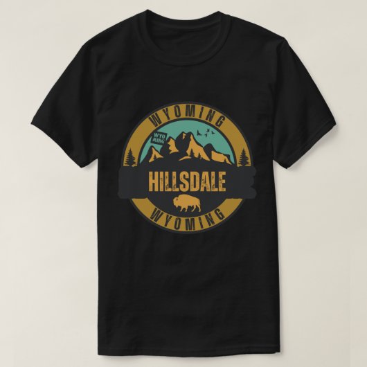 ワイオミング州ヒルズデール Tシャツ (デザイン正面)