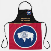 ワイオミング州ホーム&ワイオミング州旗の味/USA料理 エプロン (正面)