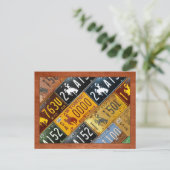 ワイオミング州ライセンスプレートマップbyデザインターンパイク ポストカード (スタンド正面)