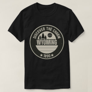 ワイオミング州地図 - WY 旅行のお土産 Tシャツ
