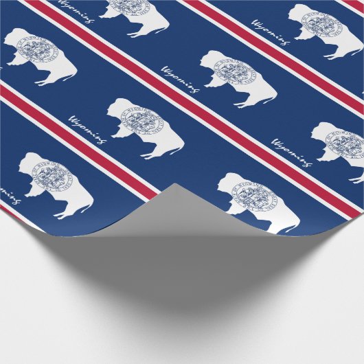 ワイオミング州旗とワイオミングギフトアメリカ/スポーツファン ラッピングペーパー (角)