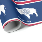 ワイオミング州旗とワイオミングギフトアメリカ/スポーツファン ラッピングペーパー (ロールコーナー)